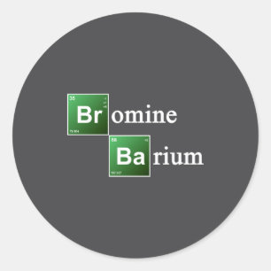 Brom und Barium Periodensystem Chemie Element Runder Aufkleber