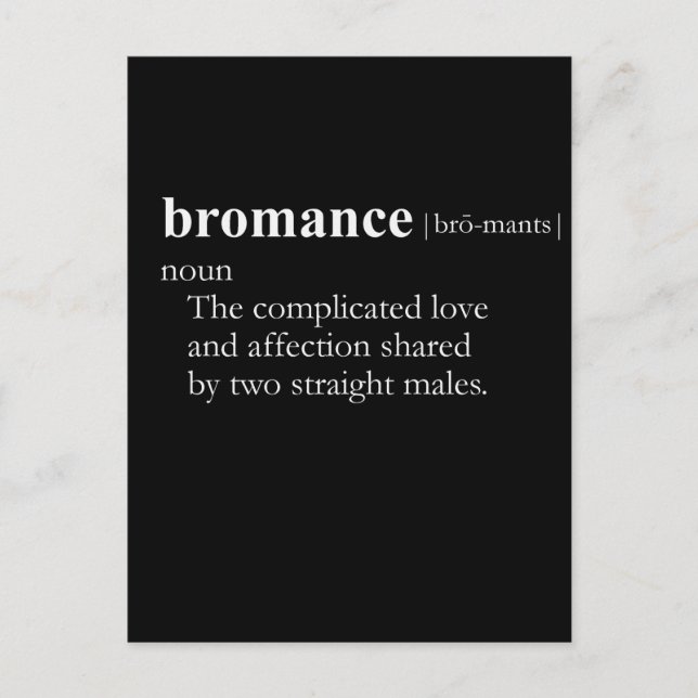 BROMANCE (Definition) Postkarte (Vorderseite)