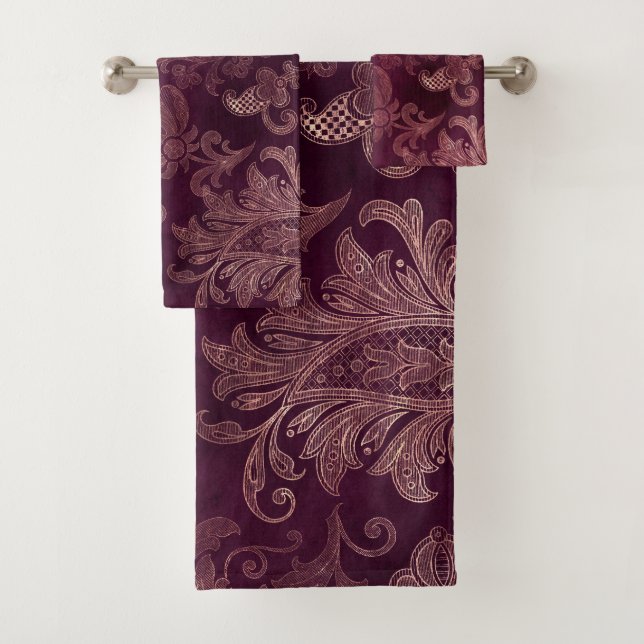 Brombeer-Wein-Muster  Badhandtuch Set (Insitu)