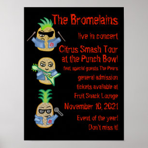 Bromelains (Fake Band Poster) Punk Ananas Poster