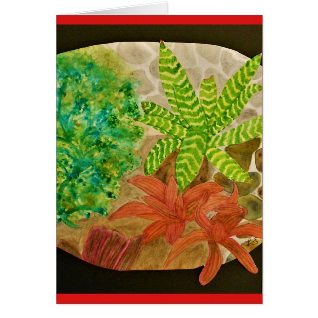 Bromelias und Farn-Aquarell (Vorne)