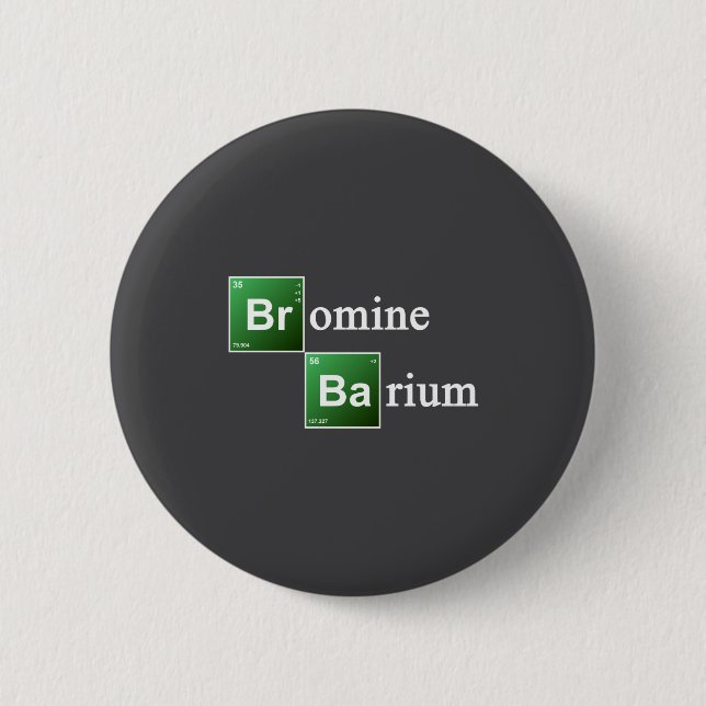 Bromine And Barium Periodic Table Chemistry Elemen Button (Vorderseite)