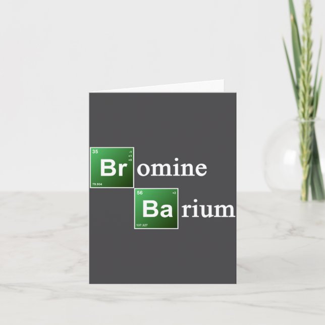 Bromine And Barium Periodic Table Chemistry Elemen Karte (Vorderseite)
