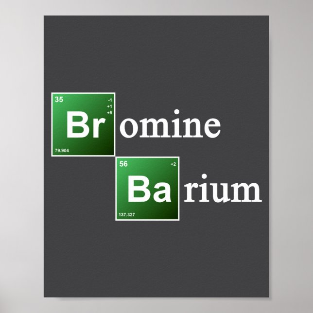 Bromine And Barium Periodic Table Chemistry Elemen Poster (Vorne)