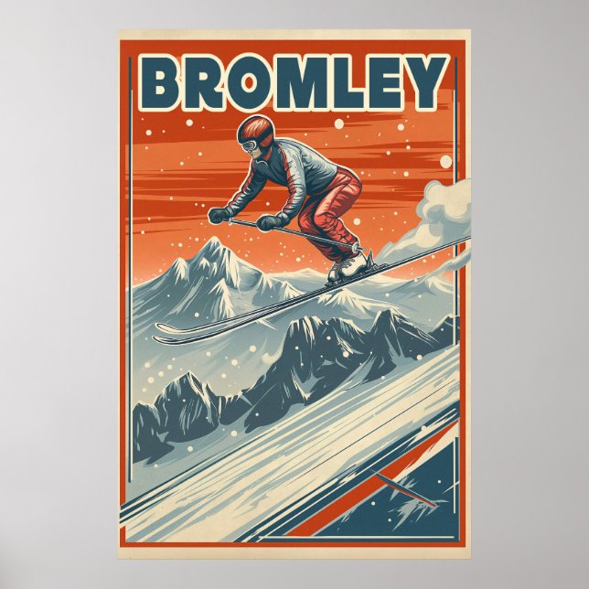 Bromley Mountain: Ein Vintages Skiposter Poster (Vorne)