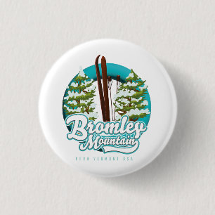 Bromley Mountain Peru Vermont US Ski Logo Trucker Button