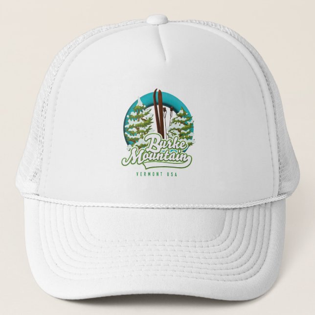 Bromley Mountain Peru Vermont US Ski Logo Trucker Truckerkappe (Vorderseite)