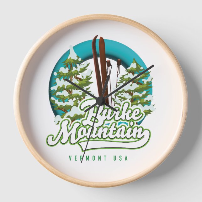 Bromley Mountain Peru Vermont US Ski Logo Uhr (Vorderseite)