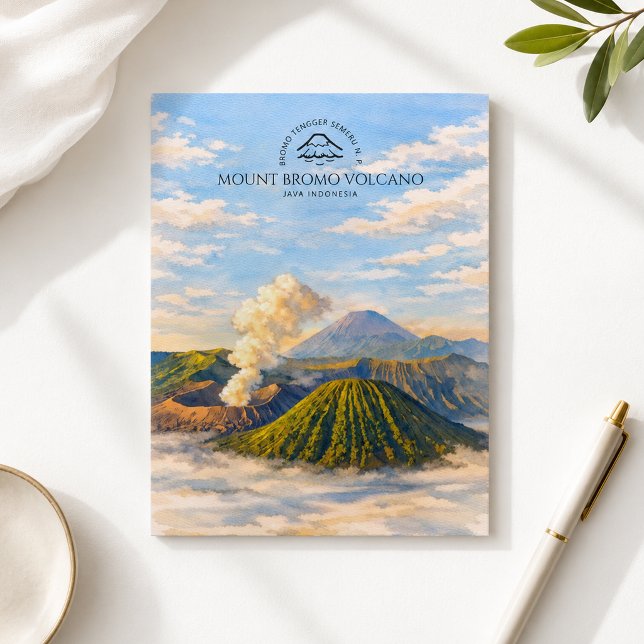 Bromo-Vulkan, Bromo Tengger Semeru N.P. Postkarte (Mount Bromo Volcano, Bromo Tengger Semeru N.P. Postcard)