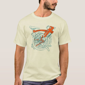 Brompton Fahrrad-T - Shirt, -BLAU und -orange T-Shirt