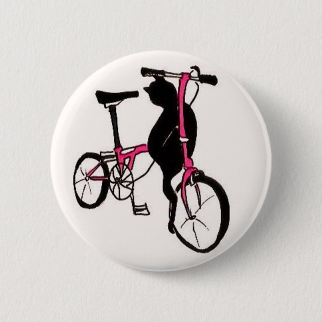 Brompton schwarze Katze im Rosa Button (Vorderseite)