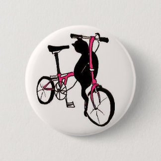 Brompton schwarze Katze im Rosa Button