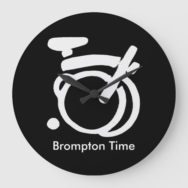 Brompton schwarze u. weiße Wanduhr (Vorderseite)
