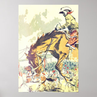 BRONC ART 13 x 19 Canvas Print Poster