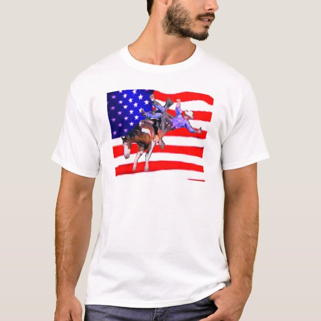 Bronc/Flagge T-Shirt (Vorderseite)