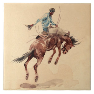 Bronc Rider 2 von Edward Borein Fliese