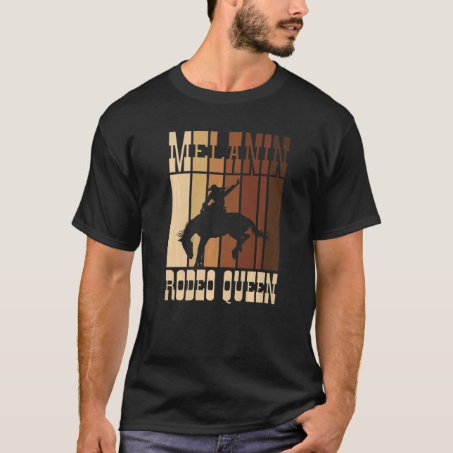 Bronc Riding Melanin Rodeo Queen African American T-Shirt (Vorderseite)