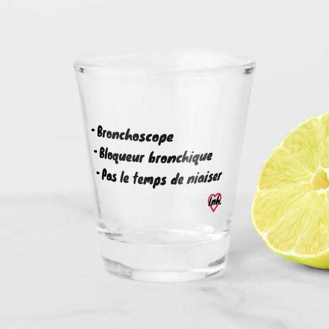 Broncho hat keine Zeit zum Niazieren Schnapsglas (Vorderseite)