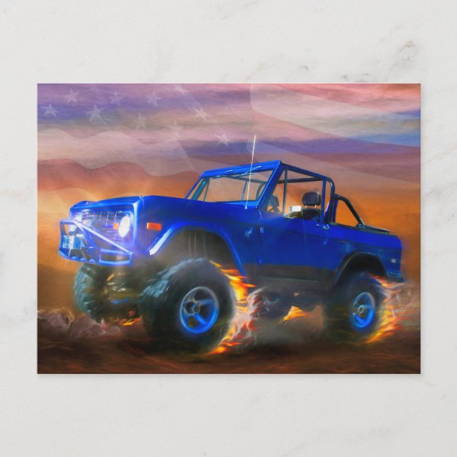 Bronco 4X4 "OFF ROAD RAGER" Postkarte (Vorderseite)