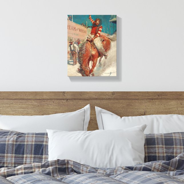 Bronco Buster von Newell Convers Wyeth Leinwanddruck (Insitu (Schlafzimmer))