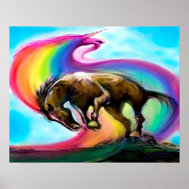 Bronco Rainbow Unicorn Poster (Vorne)