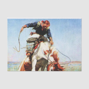 "Bronco Rider" Western Art von W. Herbert Dunton Seidenpapier