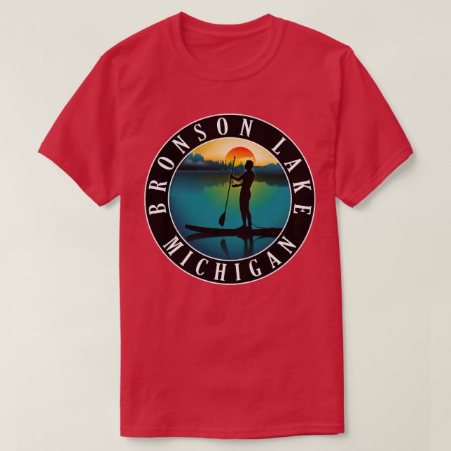 Bronson Lake Paddleboarding Michigan Sunset T-Shirt (Design vorne)