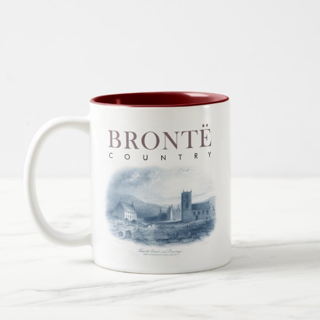 Bronte Country Haworth Church and Parsony Zweifarbige Tasse (Links)