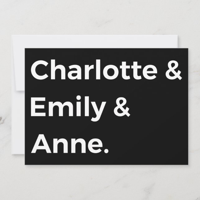 Brontë Sisters I - Charlotte & Emily & Anne Einladung (Vorderseite)