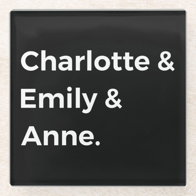 Brontë Sisters I - Charlotte & Emily & Anne Glasuntersetzer (Vorderseite)