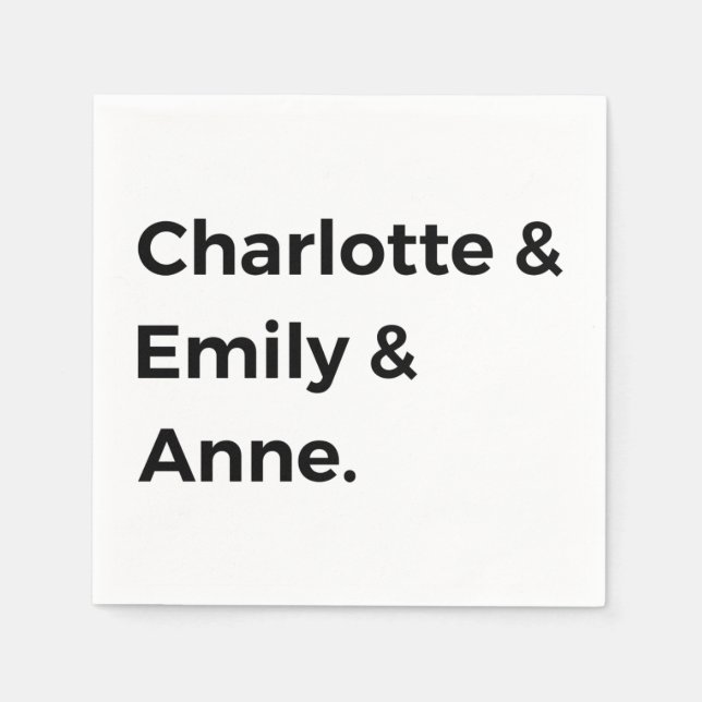 Brontë Sisters I - Charlotte & Emily & Anne Serviette (Vorderseite)