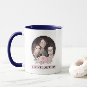Bronte Sisters Portrait mit rosa Rosen Tasse