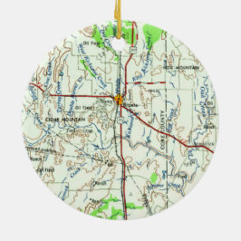Bronte TX Vintage Karte Keramik Ornament