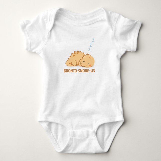 Bronto snore us Cute Dino Pun – Funny Kawaii Dinos Baby Strampler (Vorderseite)
