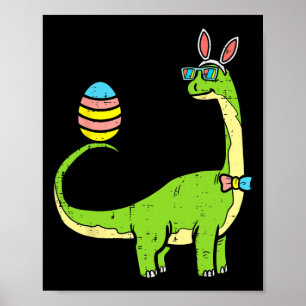 Brontosaurus Bunny Ears Egg Ostertag Dinosaur Di Poster