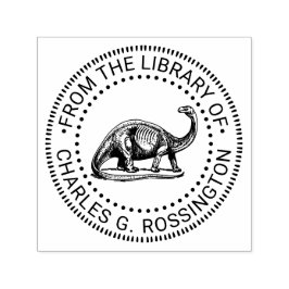 Brontosaurus Dinosaur Bibliotheksname Permastempel