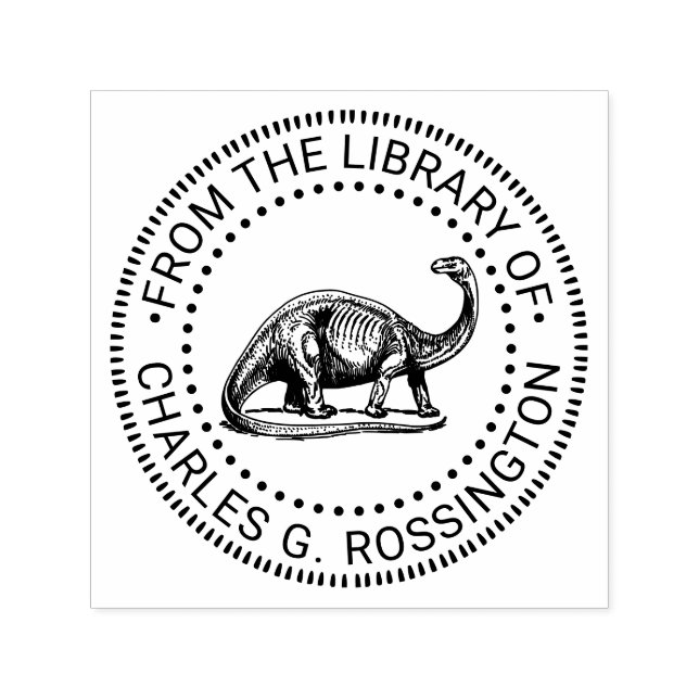 Brontosaurus Dinosaur Bibliotheksname Permastempel (Design)