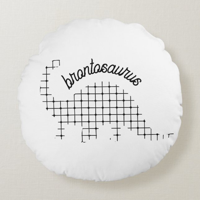 Brontosaurus Dinosaurier Kinderzimmer Rundes Kissen (Vorderseite)
