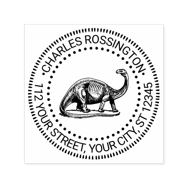 Brontosaurus Dinosaurier Name Rücksendeadresse Permastempel (Design)