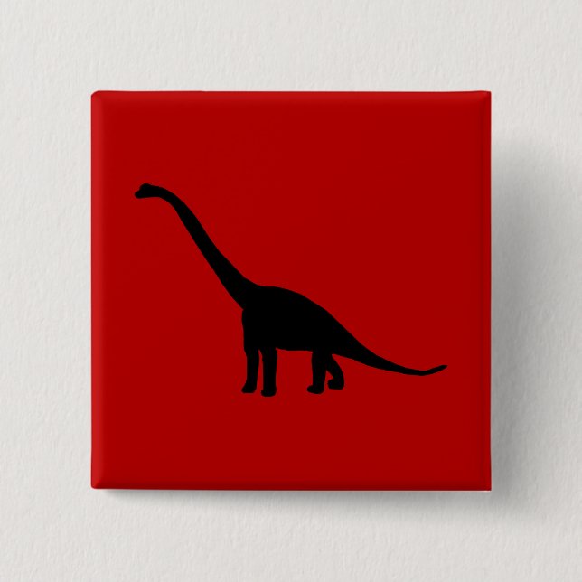 Brontosaurus-Dinosaurier-Schatten-prähistorische Button (Vorderseite)