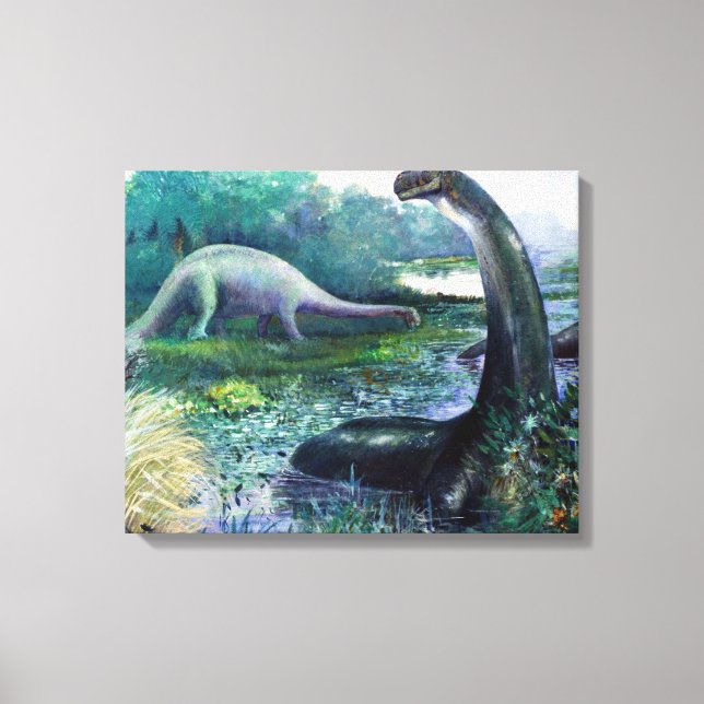 Brontosaurus in Wasser Leinwanddruck (Vorderseite)