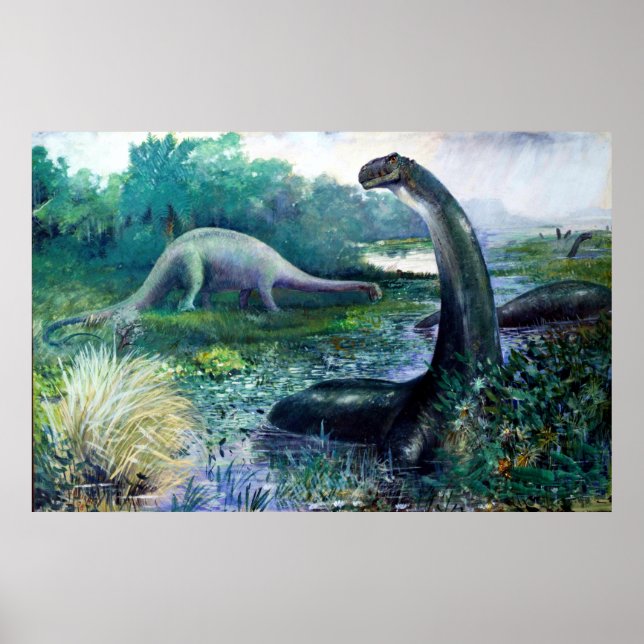 Brontosaurus Jurassic Dinosaurier Poster (Vorne)