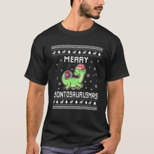 Brontosaurus Lover Ugly Christmas Sweater für Holi T-Shirt