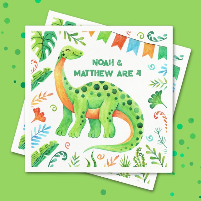 Brontosaurus Prähistorischer Dinosaurier Gemeinsam Serviette (Brontosaurus Dinosaur Joint Birthday Napkins)