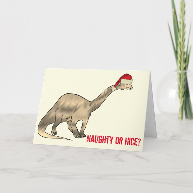 Brontosaurus Santa Funny Dinosaur Festivals Slogan Karte (Vorderseite)