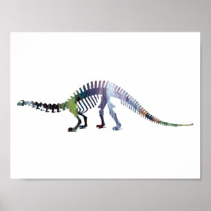 Brontosaurus-Skelett Poster