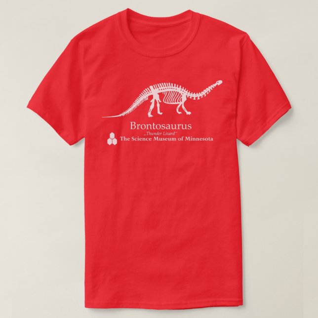 Brontosaurus ST Das Wissenschaftsmuseum von Minnes T-Shirt (Design vorne)