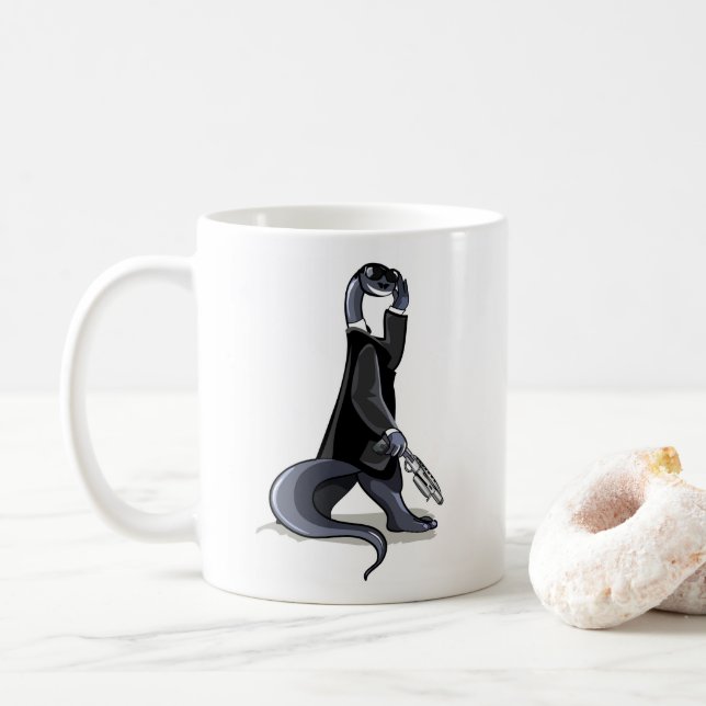 Brontosaurus verkleidet als Filmfigur. Kaffeetasse (Mit Donut)