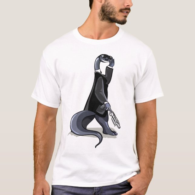 Brontosaurus verkleidet als Filmfigur. T-Shirt (Vorderseite)