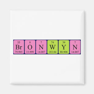 Bronwyn Periodensystem-Namenmagnet Magnet